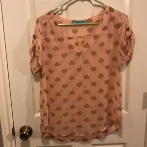 Alice Blue pink see through top